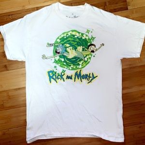 Rick and Morty white graphic tee